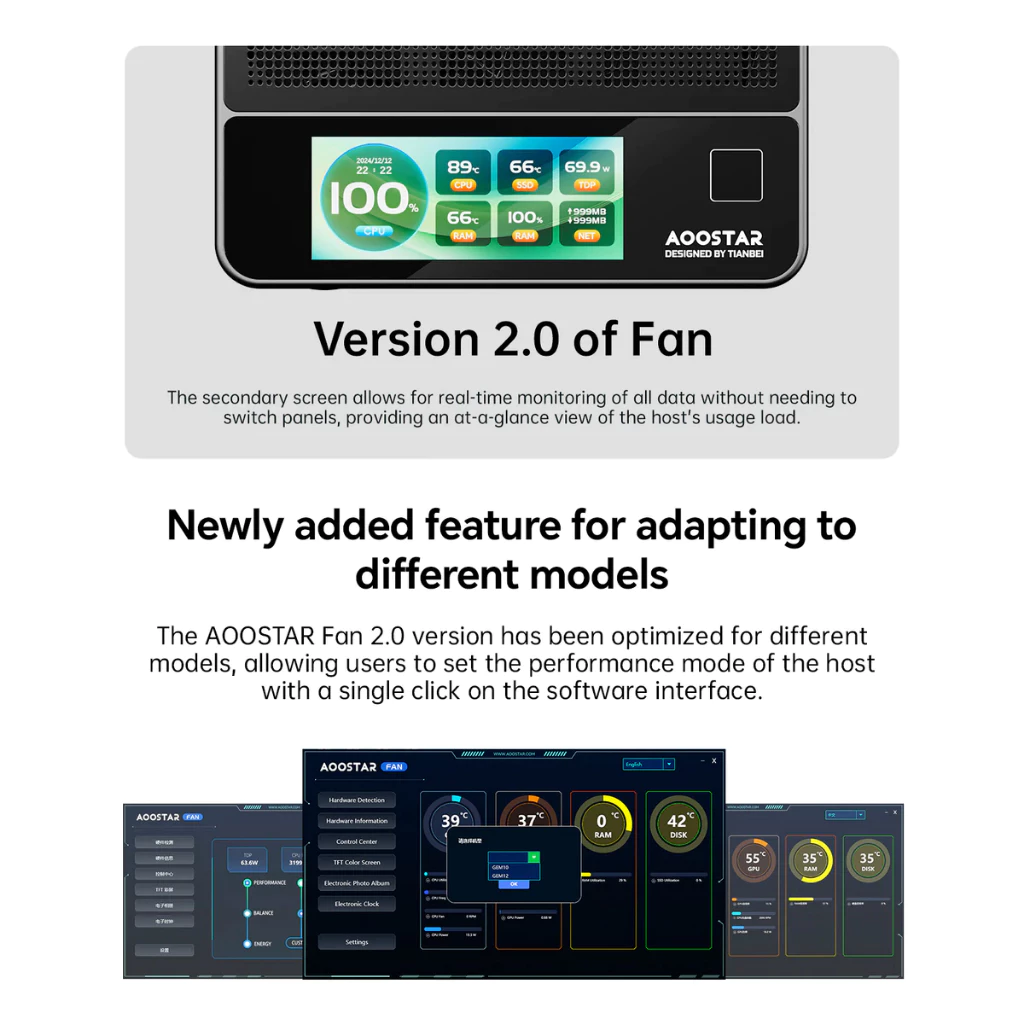 [ORDER]Mini PC AOOSTAR GEM12+ Pro | AMD R7 8845HS | Hỗ trợ RAM DDR5 64GB | 2x NVMe | USB4 | Windows 11 Pro