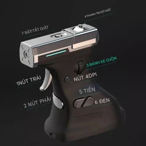 Chuột Gaming Ragnok ErgoStrike7 - DPI 12400, LED RGB, 7 Nút, Cầm Siêu Êm - Chơi Game FPS MOBA