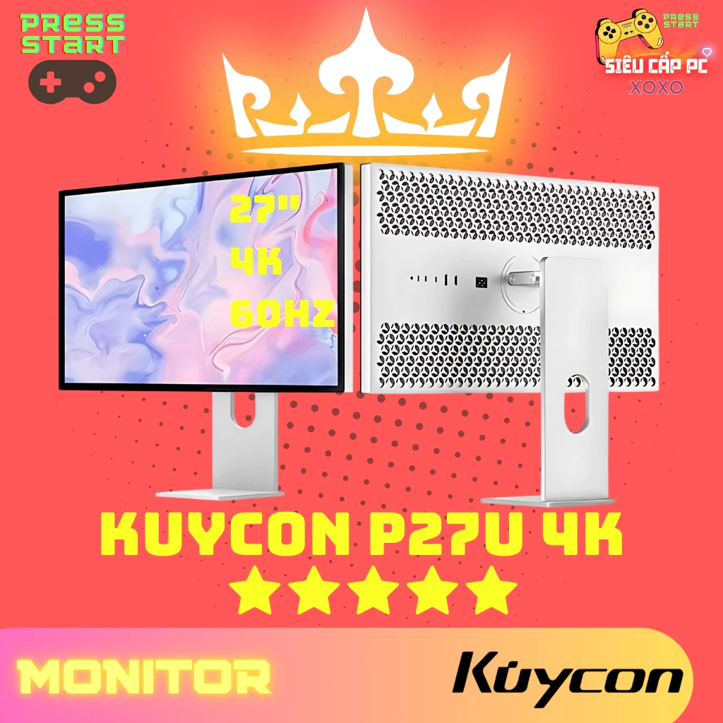 [ORDER]Màn Hình Kuycon P27U 27 Inch 4K IPS Gương ✨ | Vỏ Nhôm CNC 📺 | Chuẩn Màu 99% sRGB 🎨 | HDR, Type-C