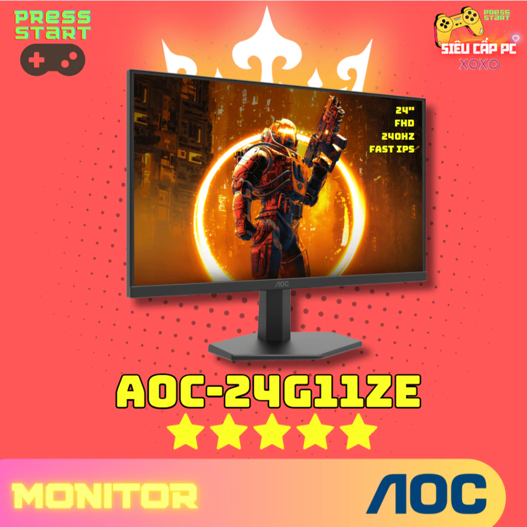 [ORDER]Màn Hình AOC 24G11ZE 23.8 inch FHD 240Hz Fast IPS - Gaming Mượt, Màu Chuẩn