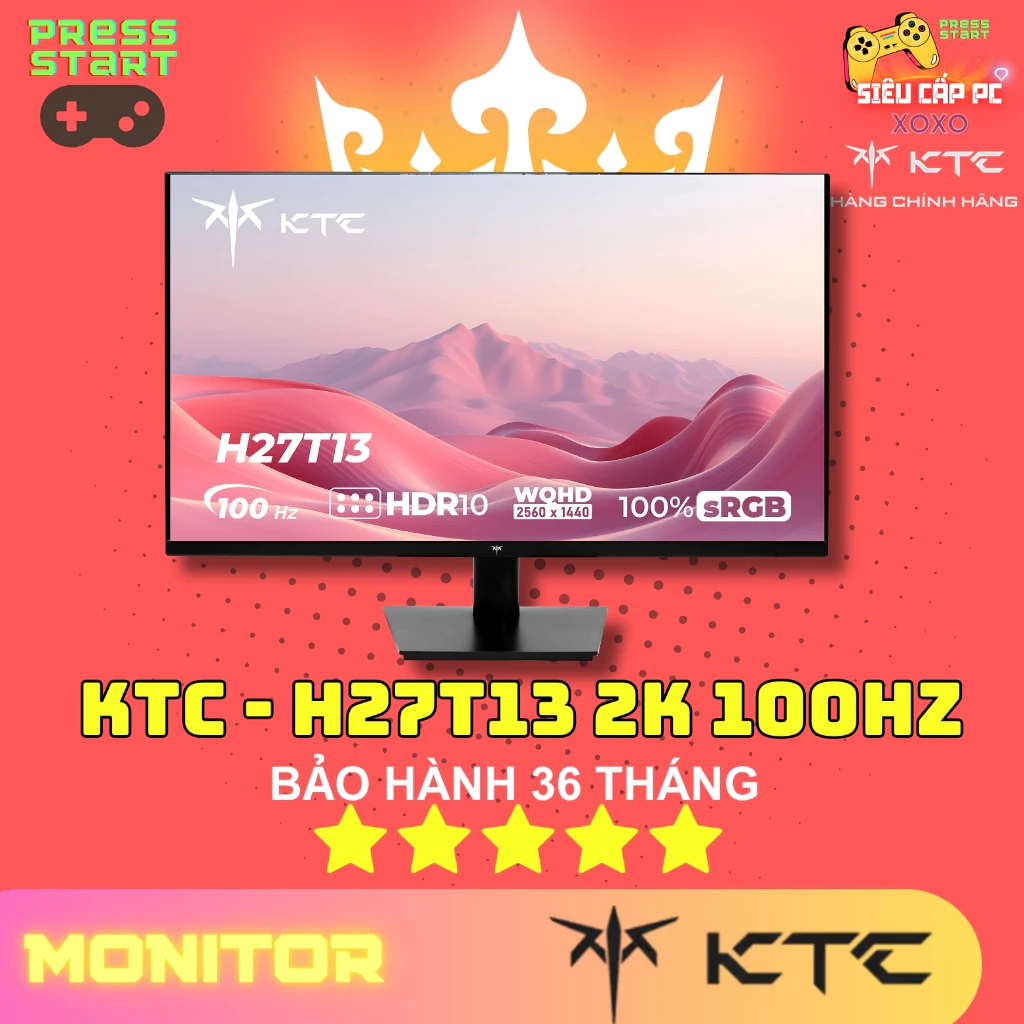 [CHÍNH HÃNG] MÀN HÌNH KTC H27T13 – 27” | 2K QHD | 100Hz | HDR10 | Fast IPS 🌄- BH 36 THÁNG