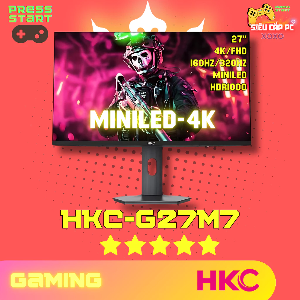 [ORDER]Màn hình HKC G27M7 27 inch DualMode 4K 160Hz/320Hz Mini LED HDR1000 Fast IPS chuyên game và đồ họa