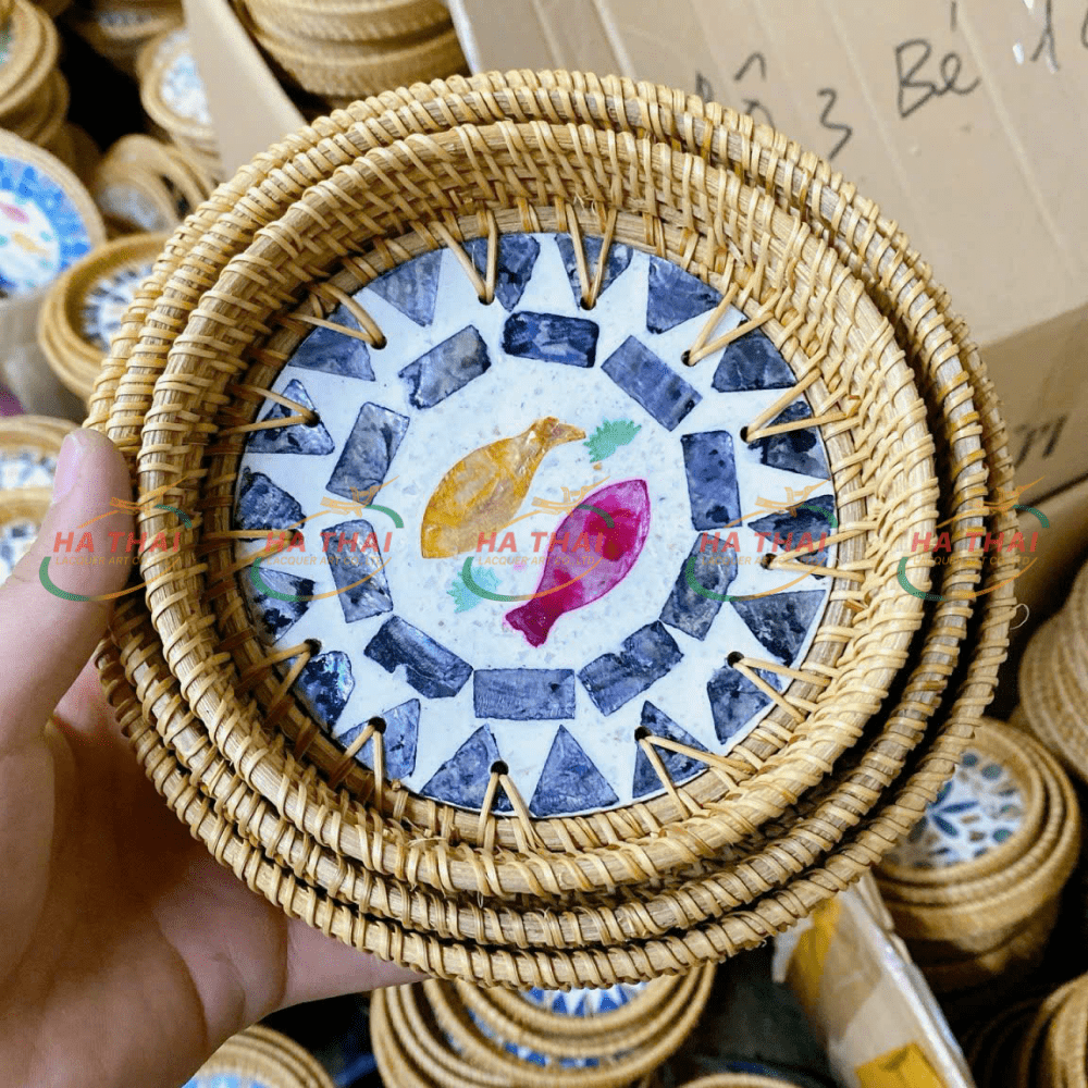 Fish Pattern Service Tray Set with Black Border (ST-R03)