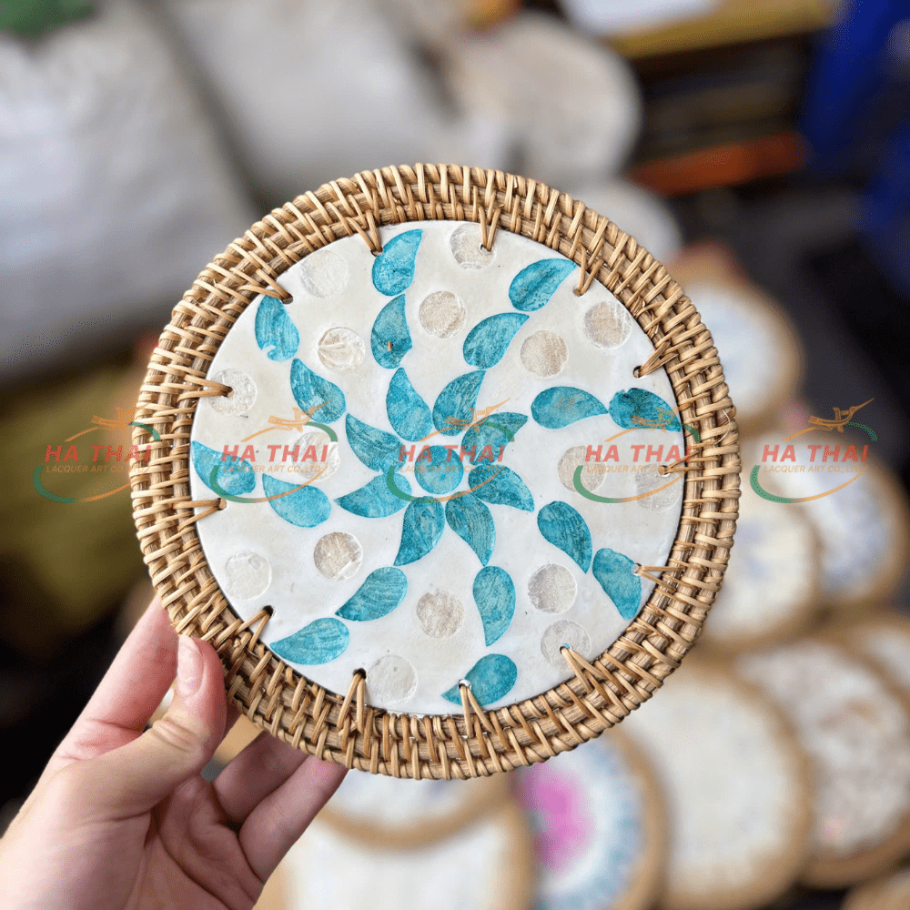 Blue Mother of Pearl Swirl Coaster (MPC09)