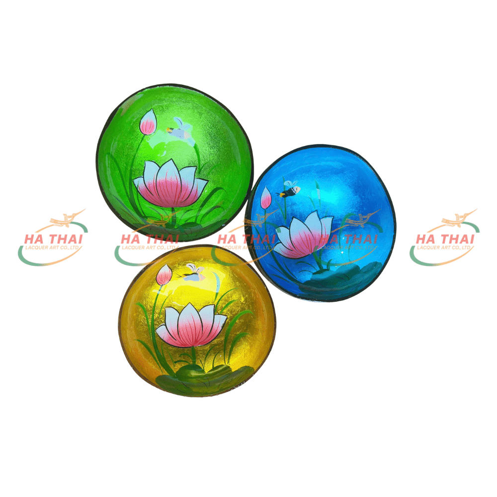 Lacquer Coconut Bowl – Lotus Design (CB022)