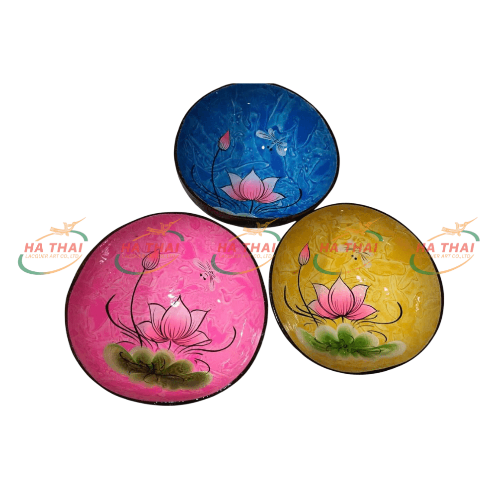 Lacquer Coconut Bowl – Lotus Design (CB022)