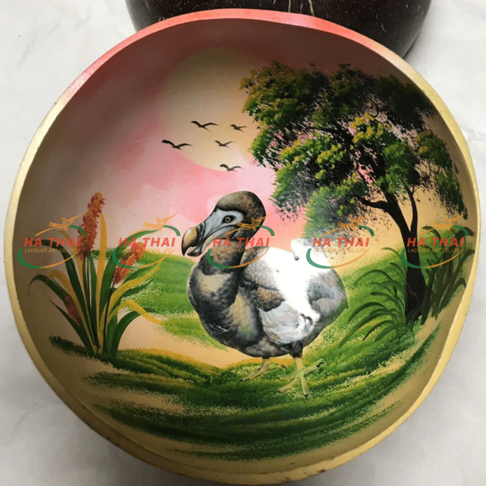 Hand-Painted Dodo Duck & Rice Field Bowl - CB04