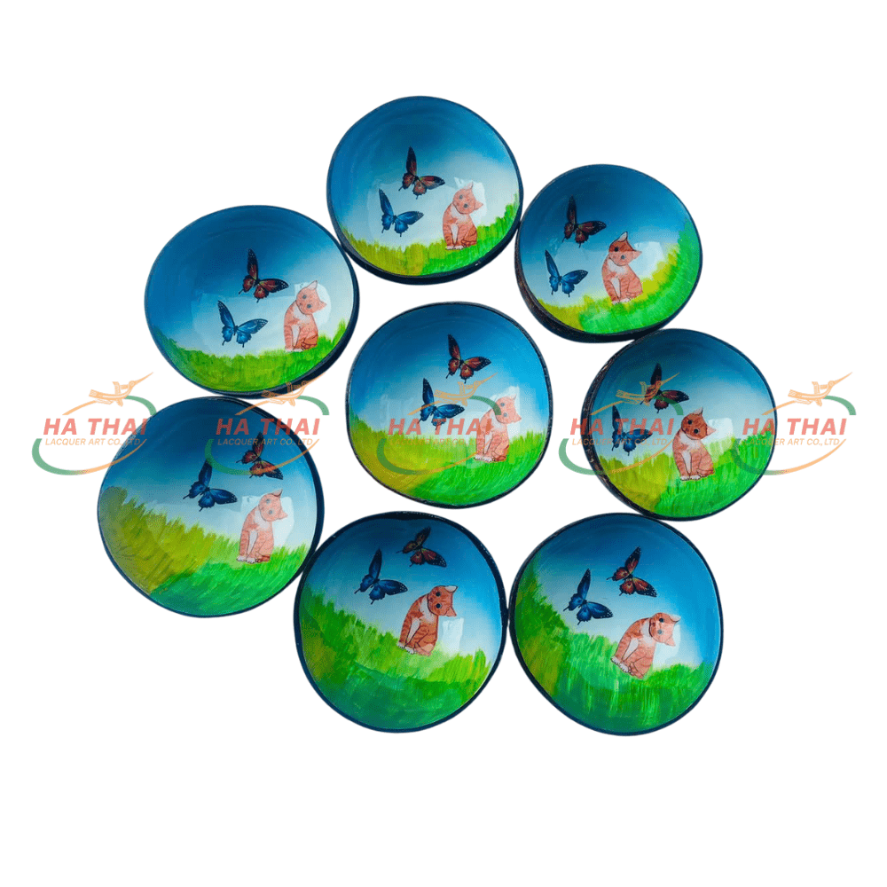 Handmade Coconut Bowls – Cat Collection (CB048)