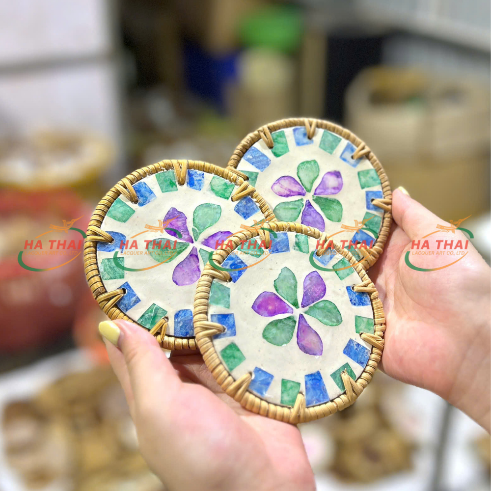 Five-Petal Floral Pearl Coaster - HC04