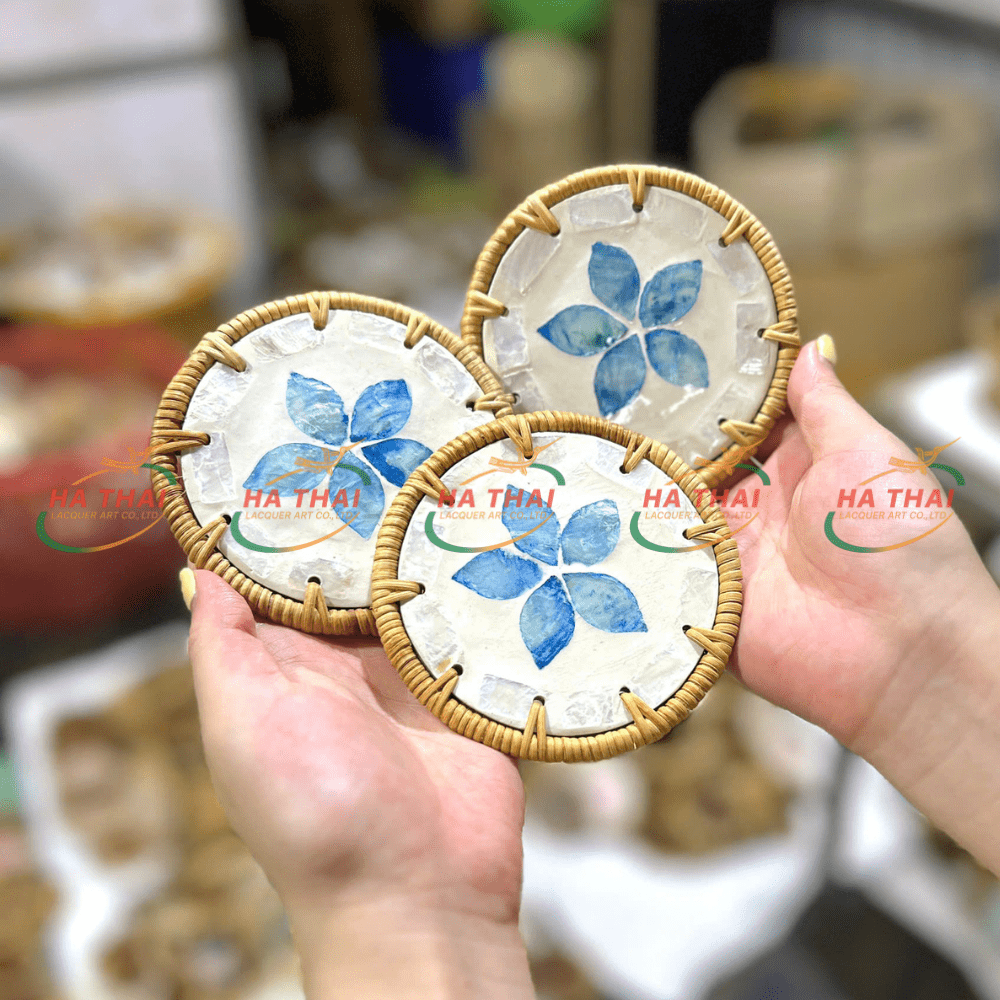 Blue Flower Mother-of-Pearl Coaster - HC09