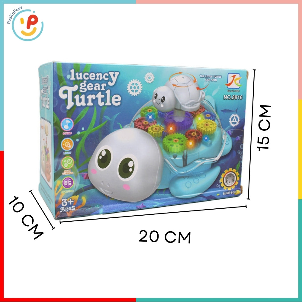 Đồ chơi rùa mẹ và rùa con trong suốt có đèn nhạc 8816 PeeKaPaw Toys