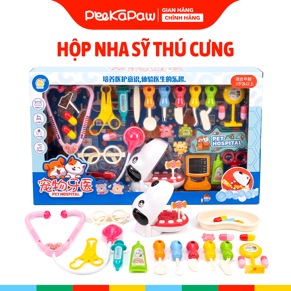 Hộp đồ chơi nha sỹ thú cưng to 50cm 506-120 PeeKaPaw Toys