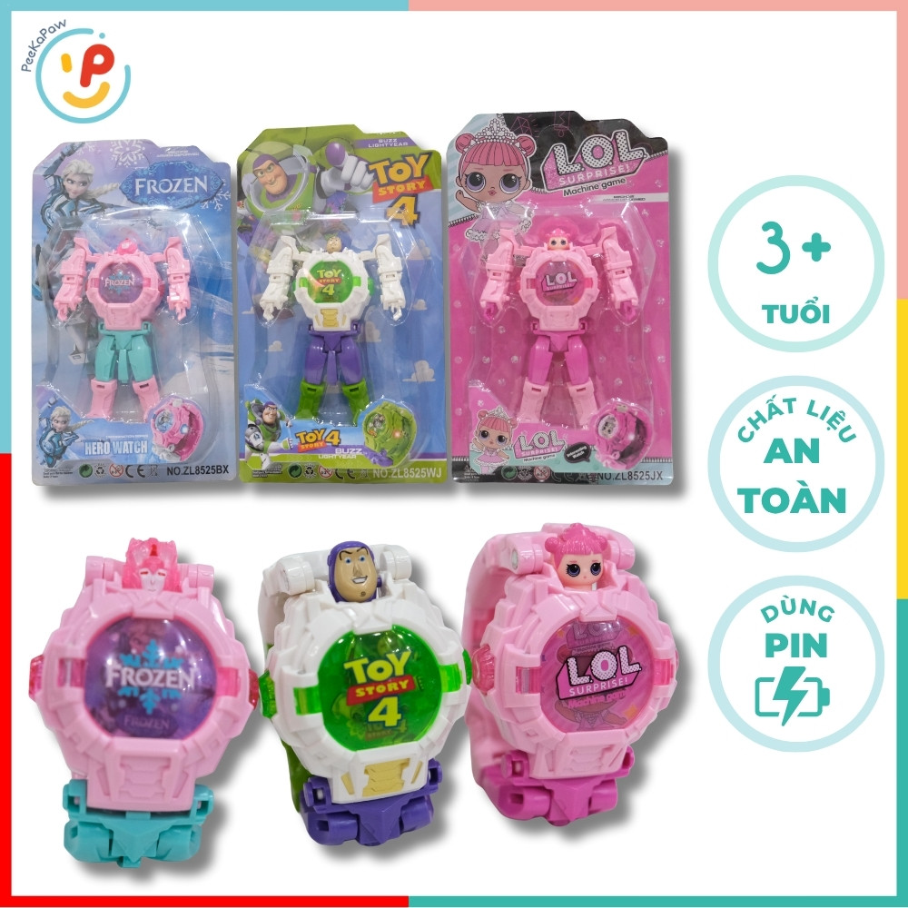 Đồ chơi siêu nhân lắp ráp đồng hồ 2 trong 1 có đèn 8525 PeeKaPaw Toys