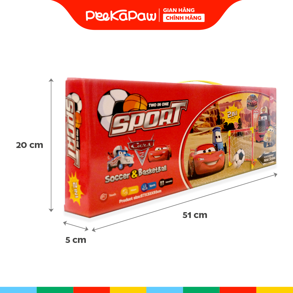 Hộp khung thành bóng rổ 2in1 đồ chơi vận động thể chất cho bé PeeKaPaw Toys