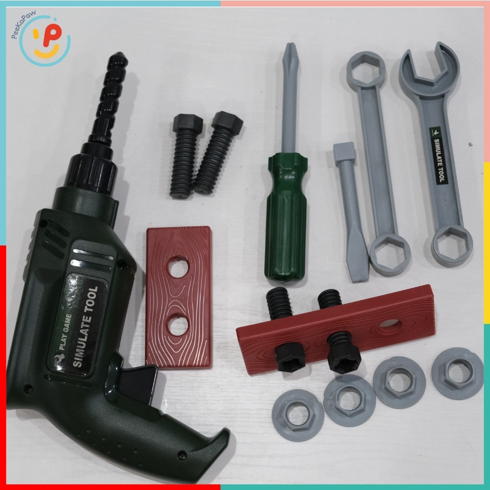 Túi đồ chơi dụng cụ sửa chữa 0298 bộ dụng cụ cơ khí mini cho bé trai PeeKaPaw Toys