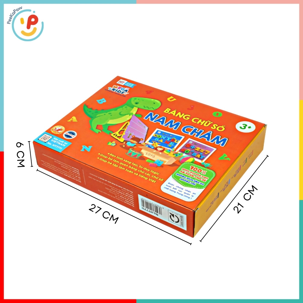 Bộ chữ số nam châm bé học toán và tiếng Việt hàng Việt Nam HT7711 PeeKaPaw Toys