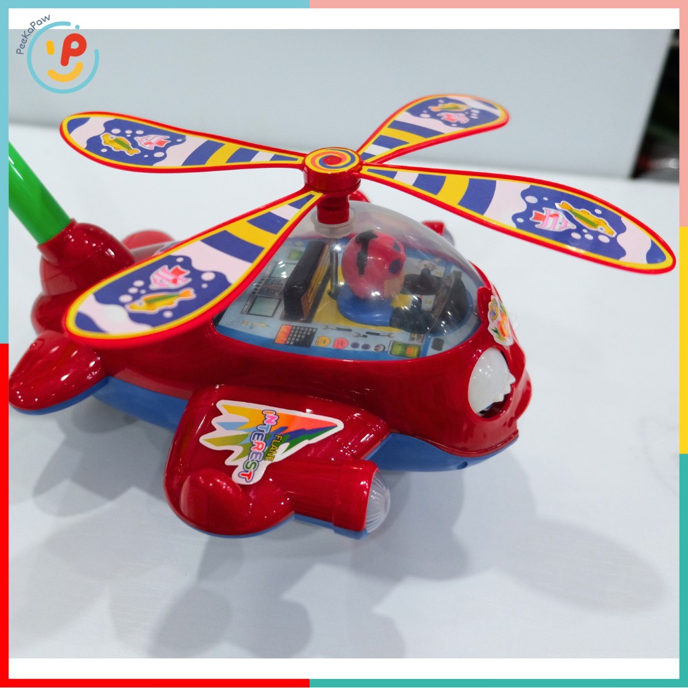 Máy bay trớn đẩy tay xoay cánh quạt có tiếng ting ting cho bé 2686 PeeKaPaw Toys