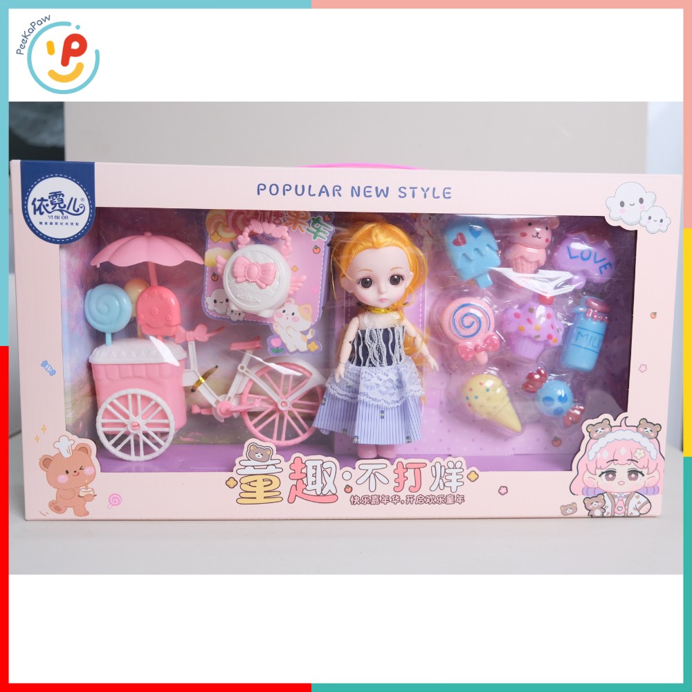 Hộp đồ chơi búp bê và phụ kiện xe kem ngọt ngào 6631A PeeKaPaw Toys