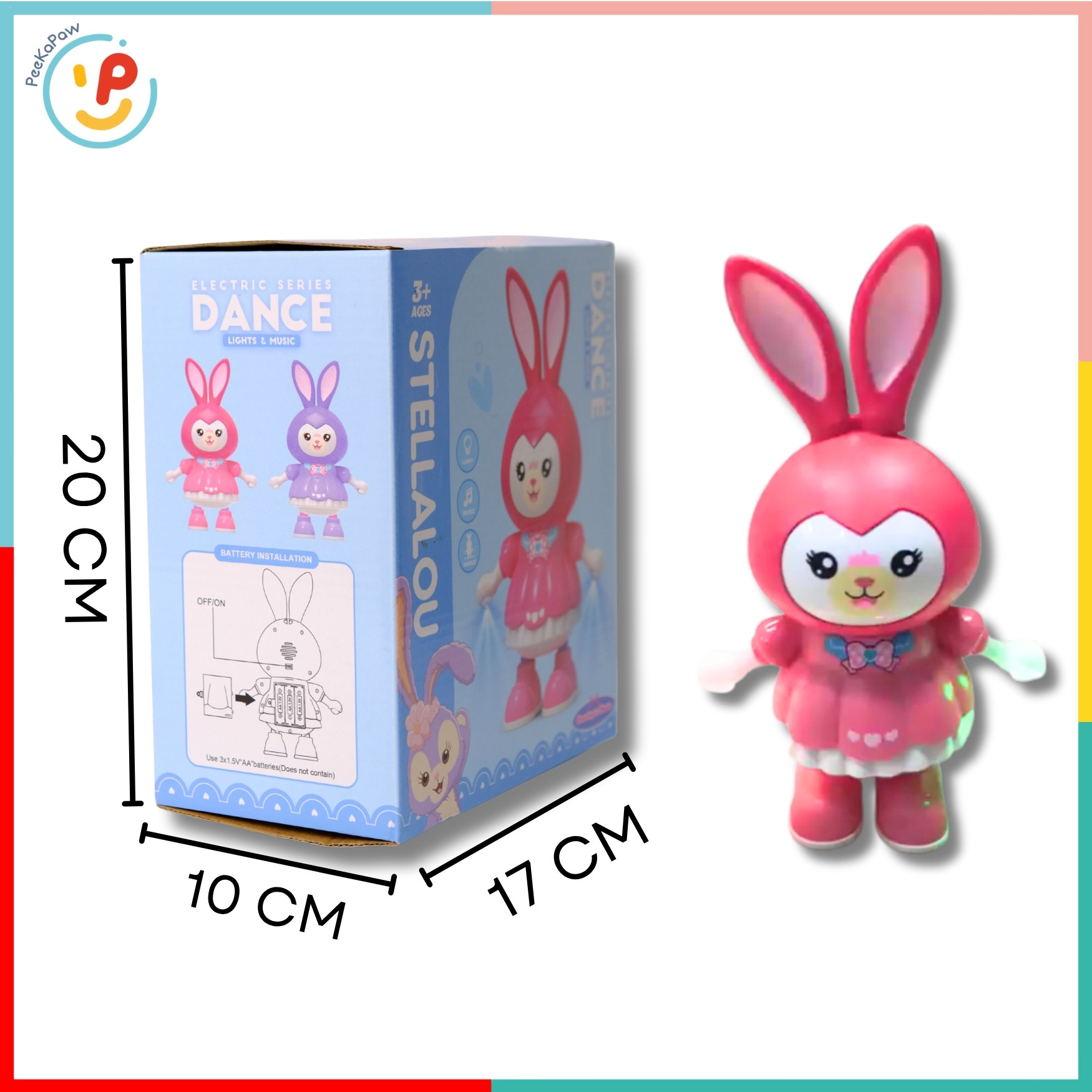 Đồ chơi Thỏ nhảy múa có đèn nhạc cho bé 9903 PeeKaPaw Toys