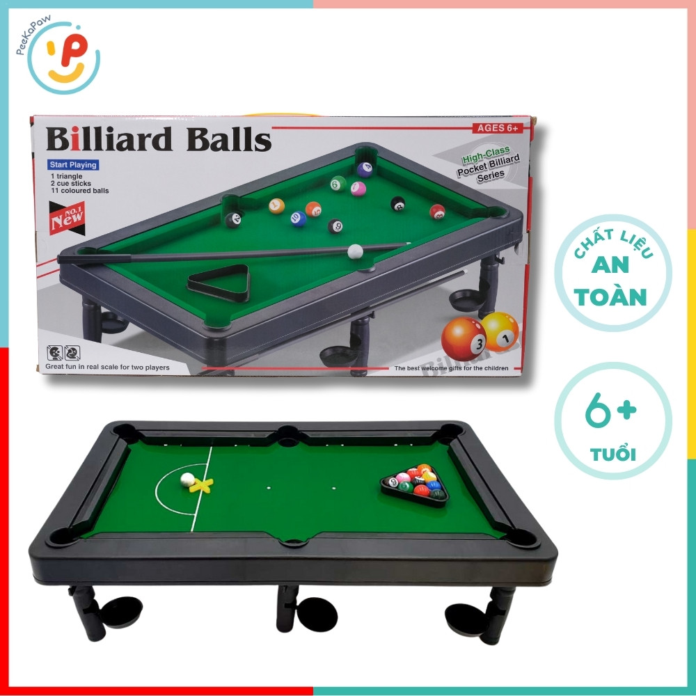Bộ đồ chơi bàn bida mini vải nỉ có cúp vàng 9905 PeeKaPaw Toys