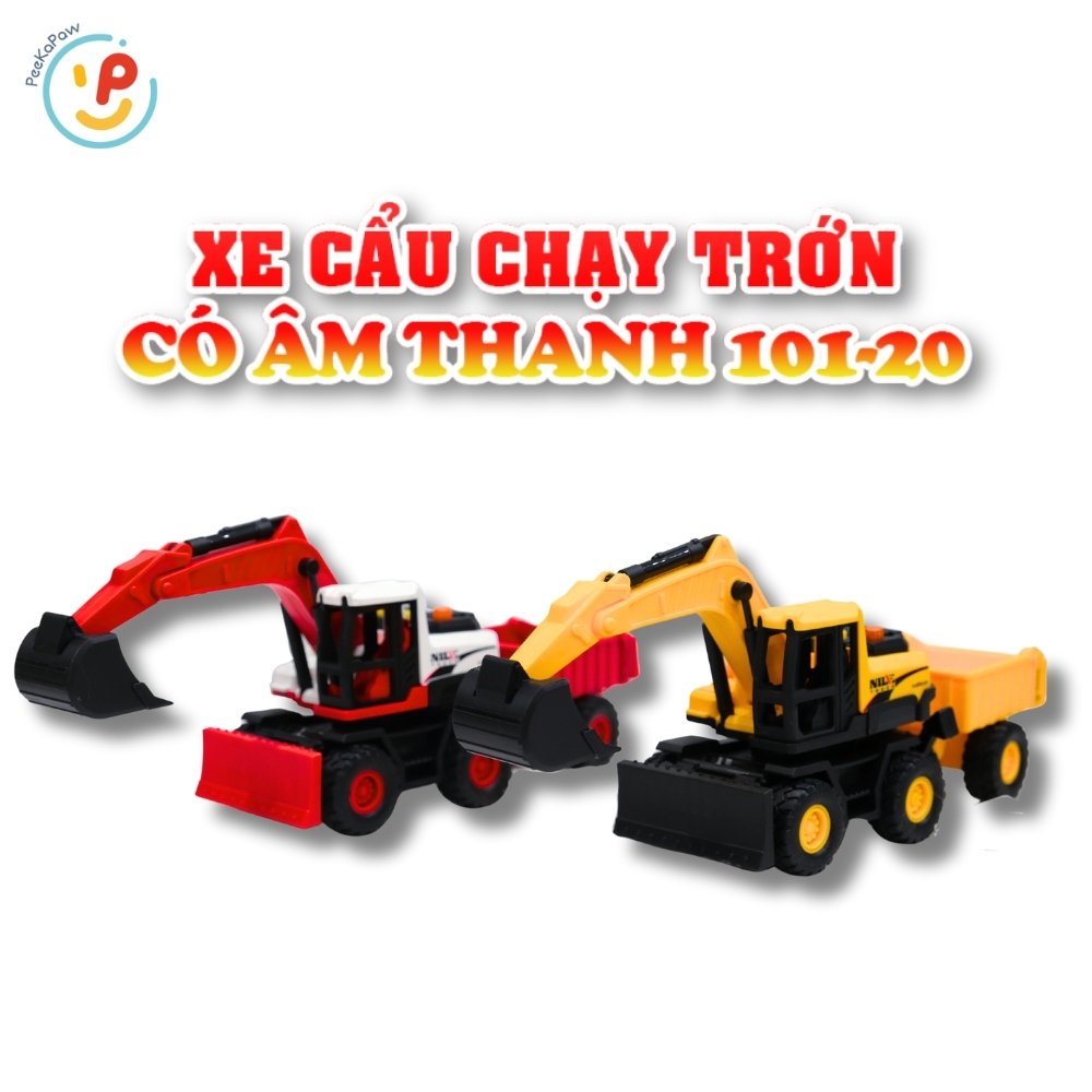 Xe cẩu đồ chơi chạy trớn có âm thanh 101-20 PeeKaPaw Toys
