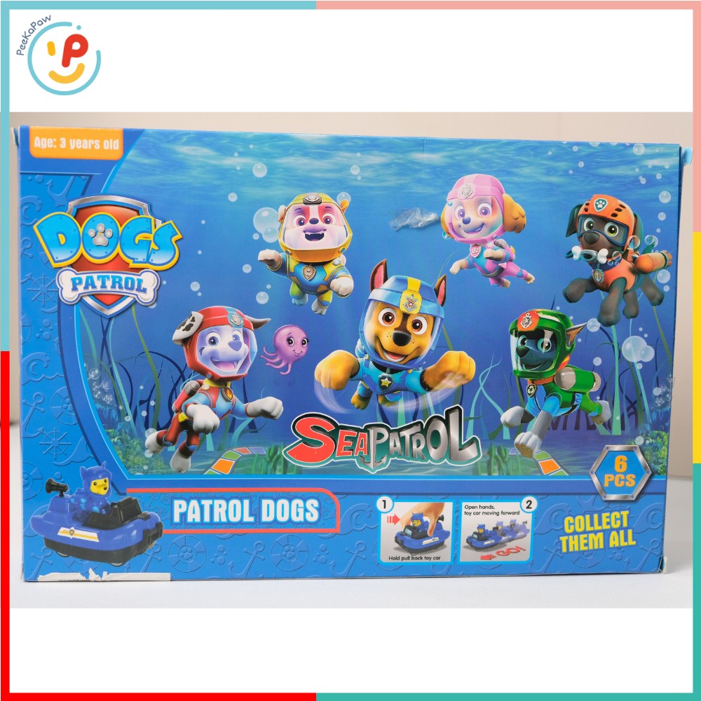 Đồ Chơi Xe Chó Cứu Hộ Chạy Trớn Sea Patrol 6 Chiếc GS26 PeeKaPaw Toys