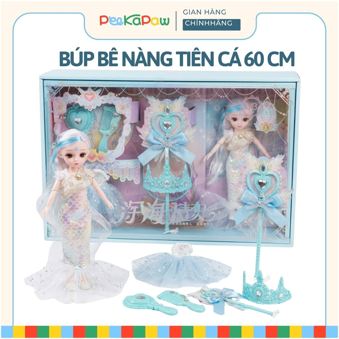 Búp Bê Công Chúa Nàng Tiên Cá 60cm Chủ Đề Đại Dương 598-193 PeeKaPaw Toys