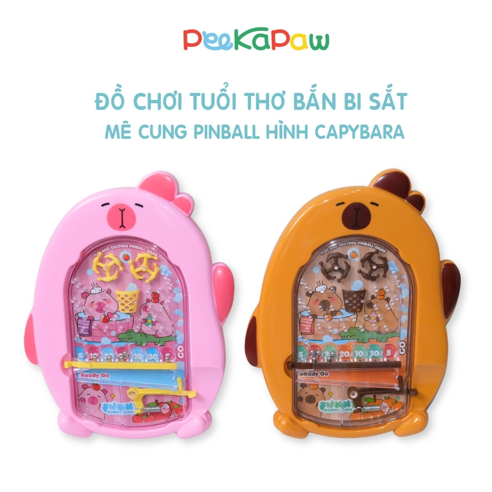 Đồ chơi tuổi thơ bắn bi sắt mê cung Pinball hình Capybara 6612A PeeKaPaw Toys