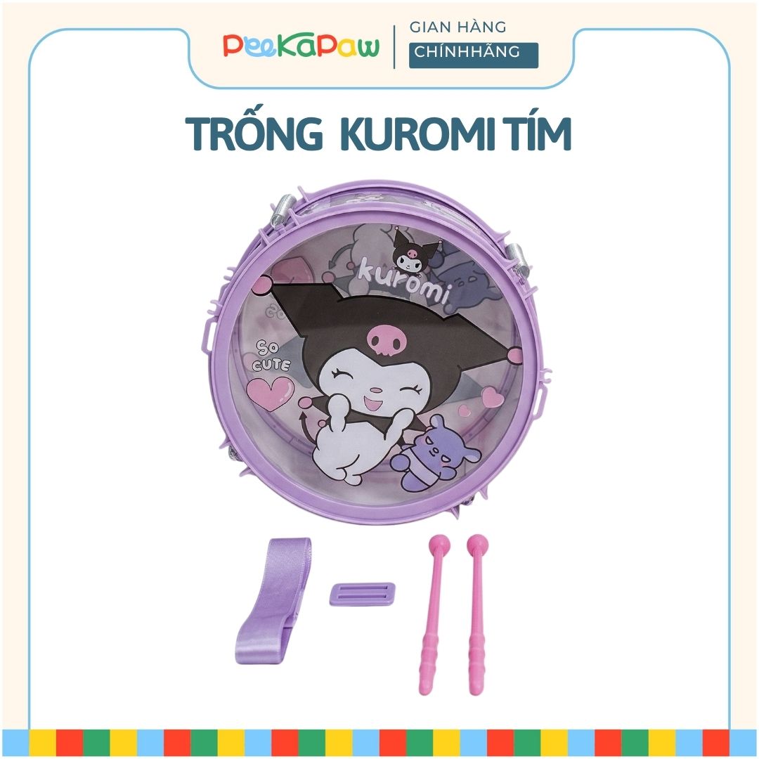 Trống Đồ Chơi Cho Bé Kuromi Melody Kèm Dùi Dây Đeo 9632 PeeKaPaw Toys