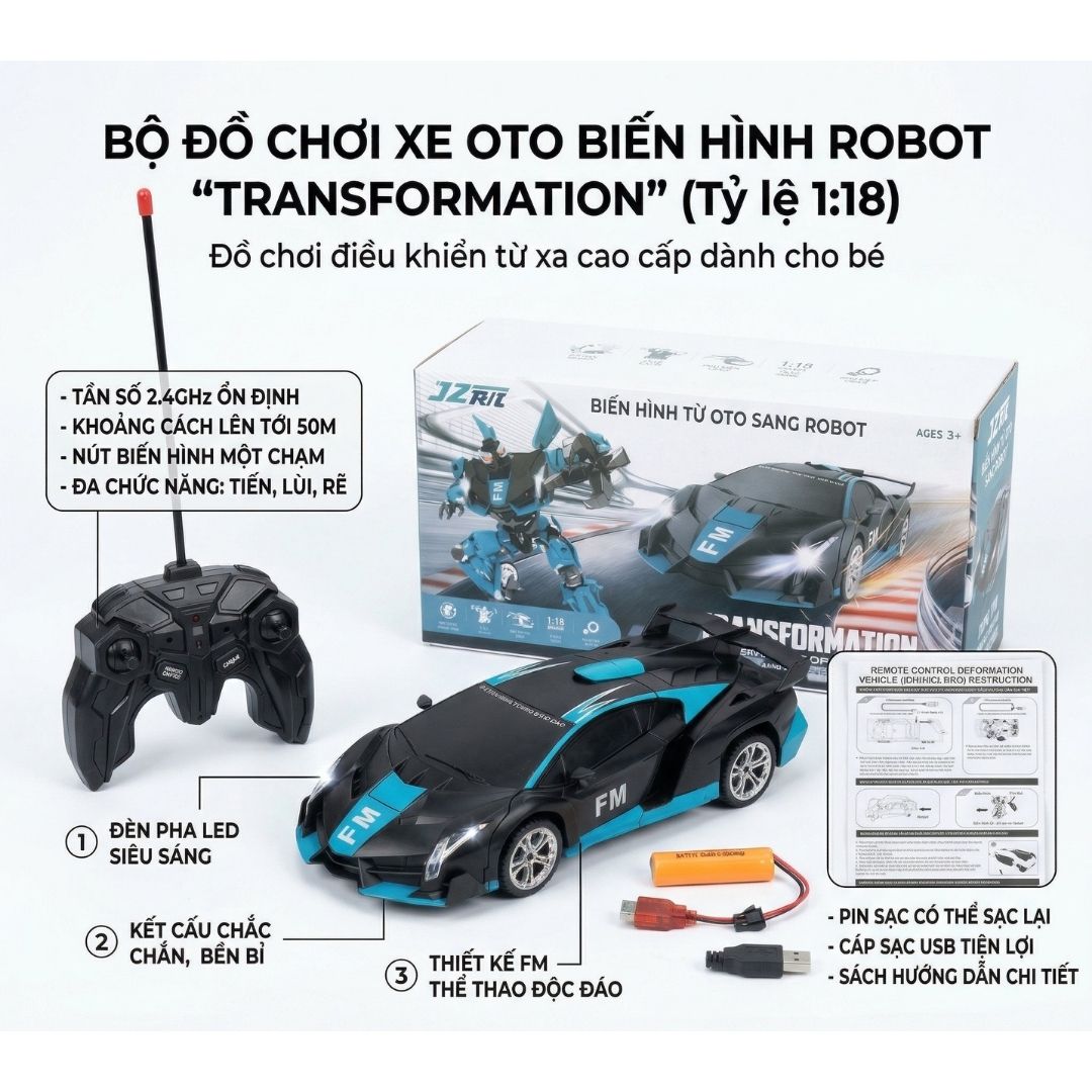 Xe Đua Điều Khiển Biến Hình Robot 477-3 PeeKaPaw Toys