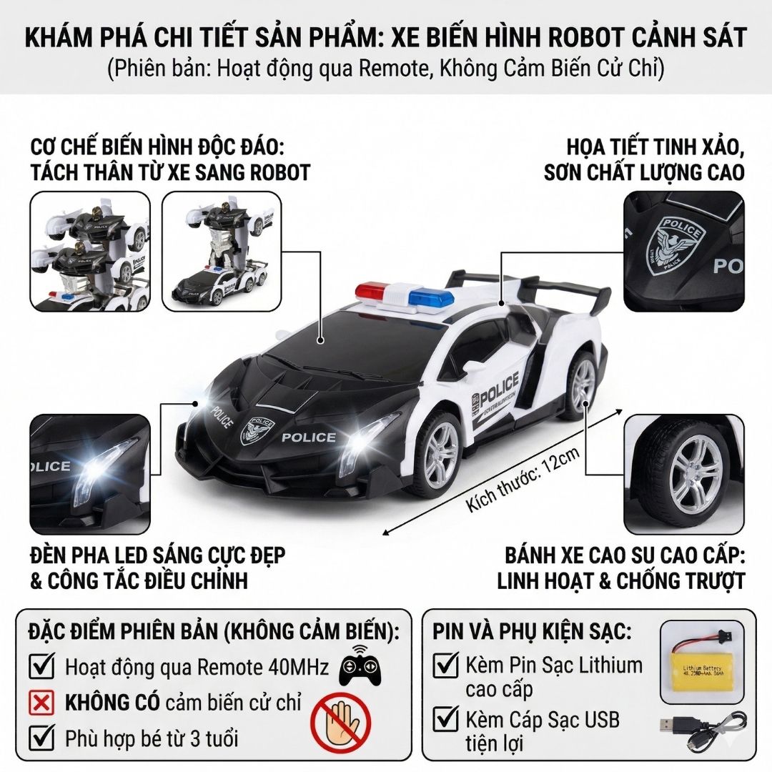 Xe Đua Điều Khiển Biến Hình Robot 477-3 PeeKaPaw Toys