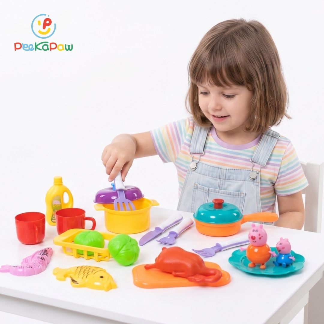 Túi đồ chơi bếp gia đình heo hồng hàng Việt Nam 309 PeeKaPaw Toys