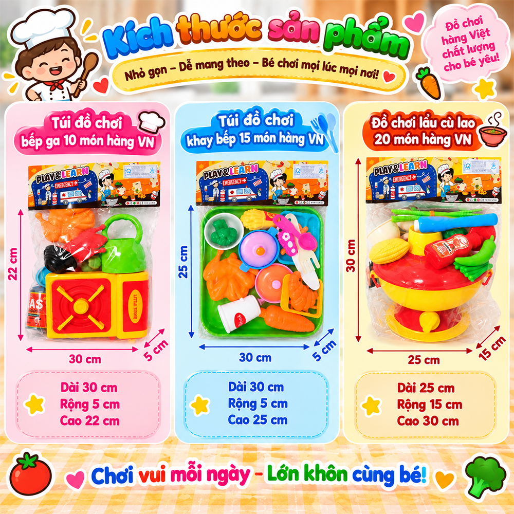 Đồ chơi nhà bếp lẩu cù lao hàng Việt Nam PeeKaPaw Toys