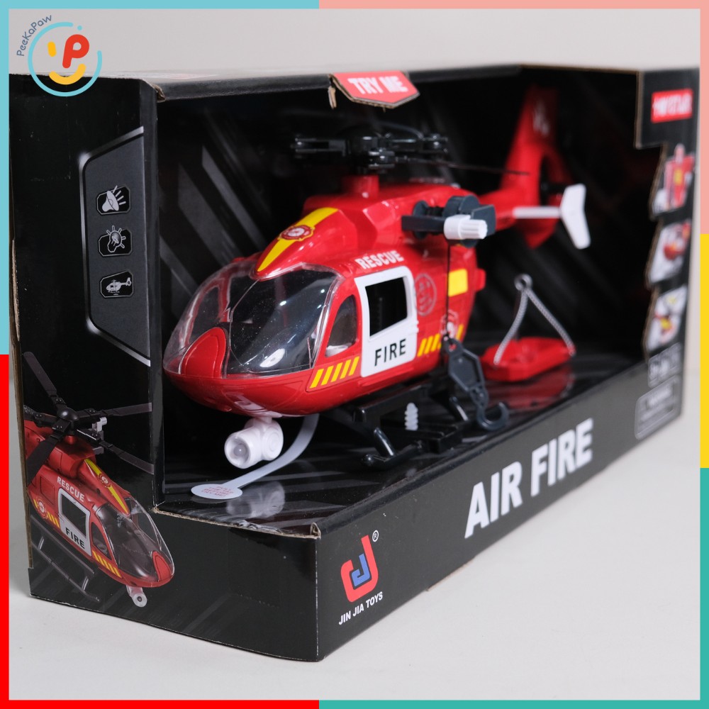 Máy bay trực thăng cứu hỏa ToyStar 666-51Q có đèn âm thanh PeeKaPaw Toys