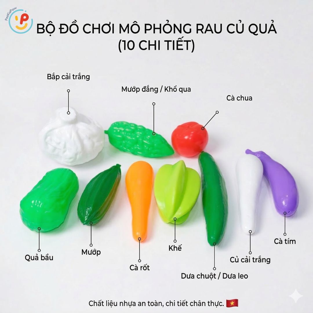 (Tổng hợp) Bộ đồ chơi nấu ăn nhà bếp và thực phẩm hàng Việt Nam PeeKaPaw Toys