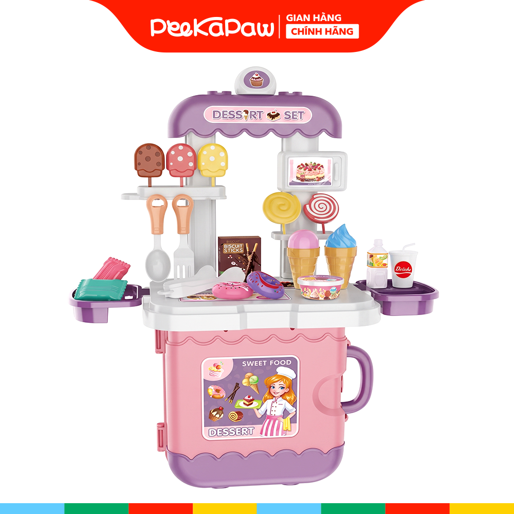 Vali đồ chơi tiệm kem và bánh ngọt 29 chi tiết 0412-11A PeeKaPaw Toys