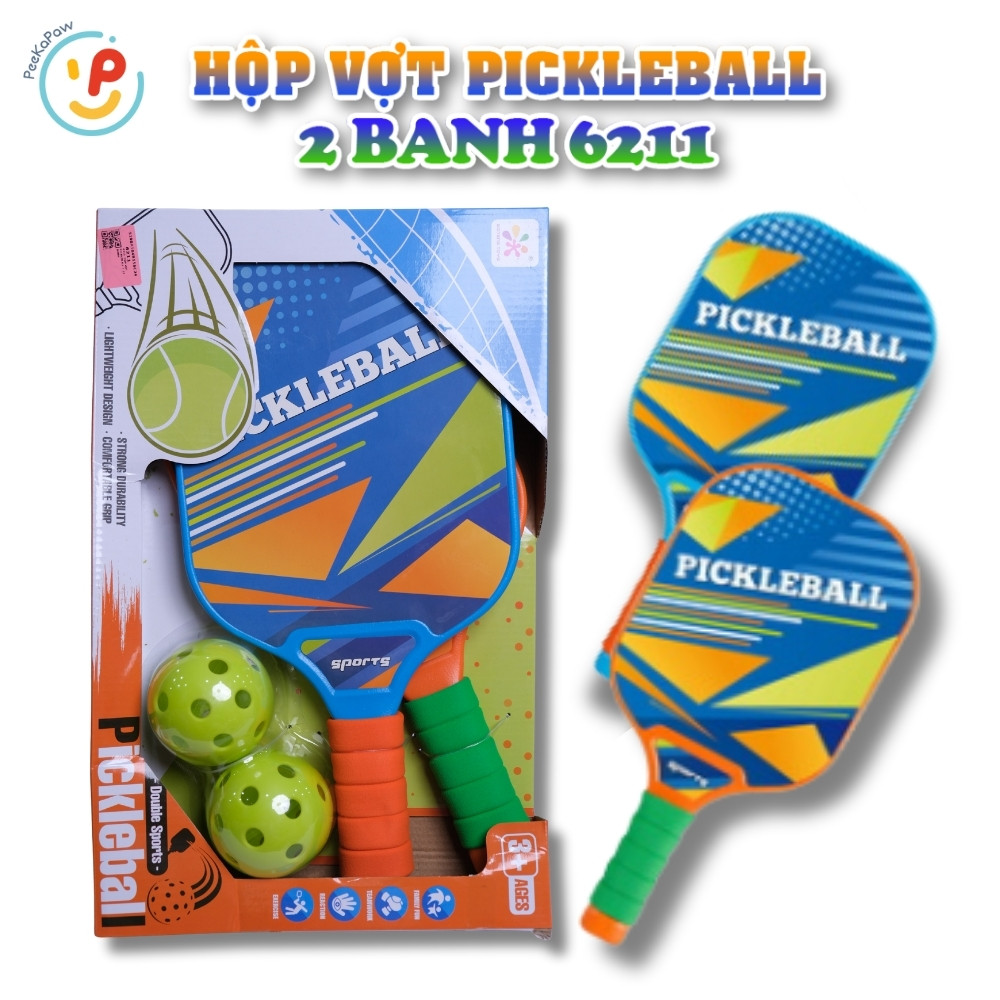 Hộp Vợt Pickleball 2 Vợt 2 Bóng 6211 PeeKaPaw Toys