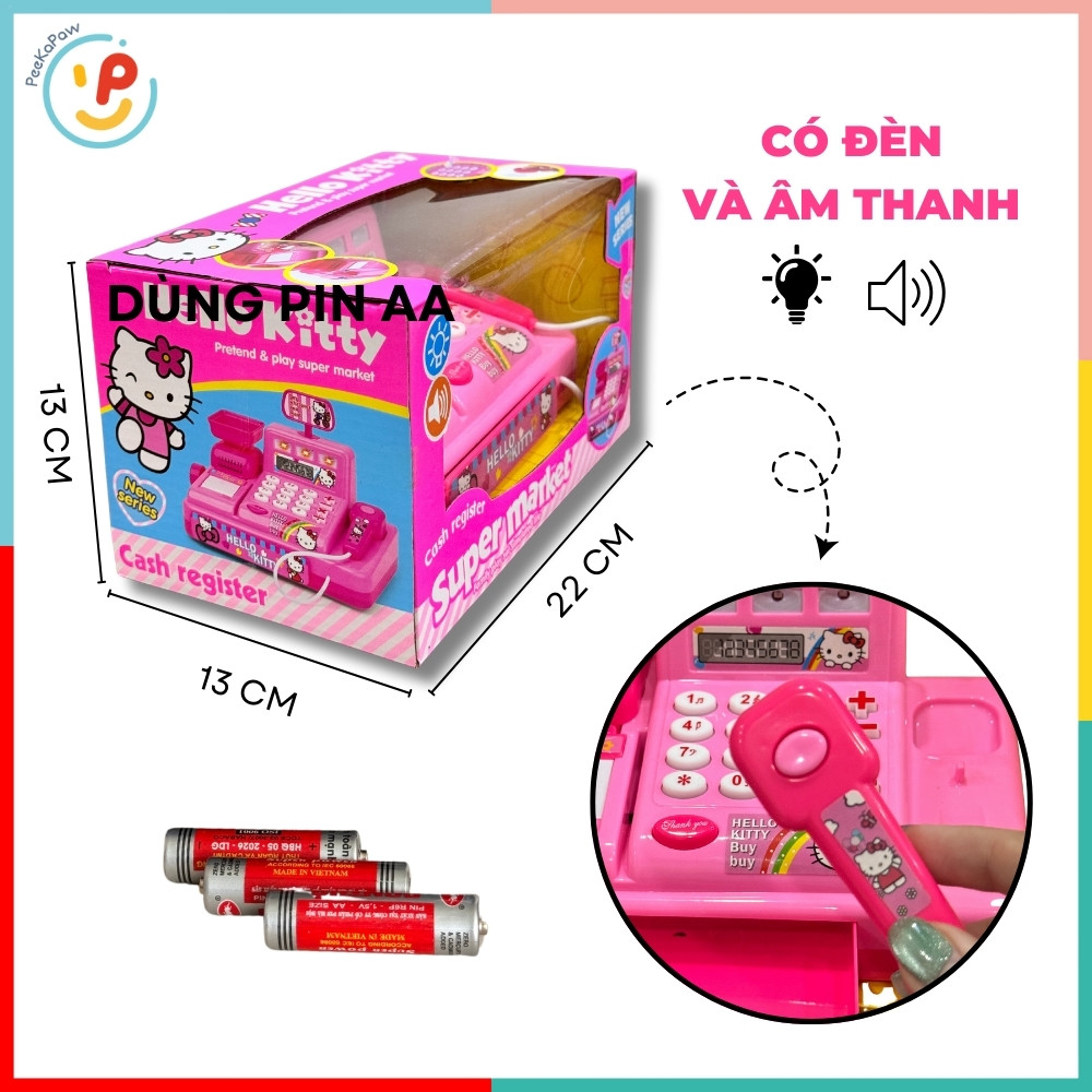 Máy Tính Siêu Thị Hello Kitty Frozen 5523 Đồ Chơi Bán Hàng Có Cân Mini – PeeKaPaw Toys