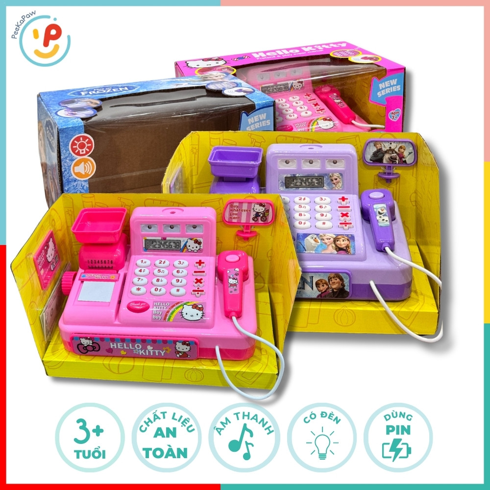 Máy Tính Siêu Thị Hello Kitty Frozen 5523 Đồ Chơi Bán Hàng Có Cân Mini – PeeKaPaw Toys