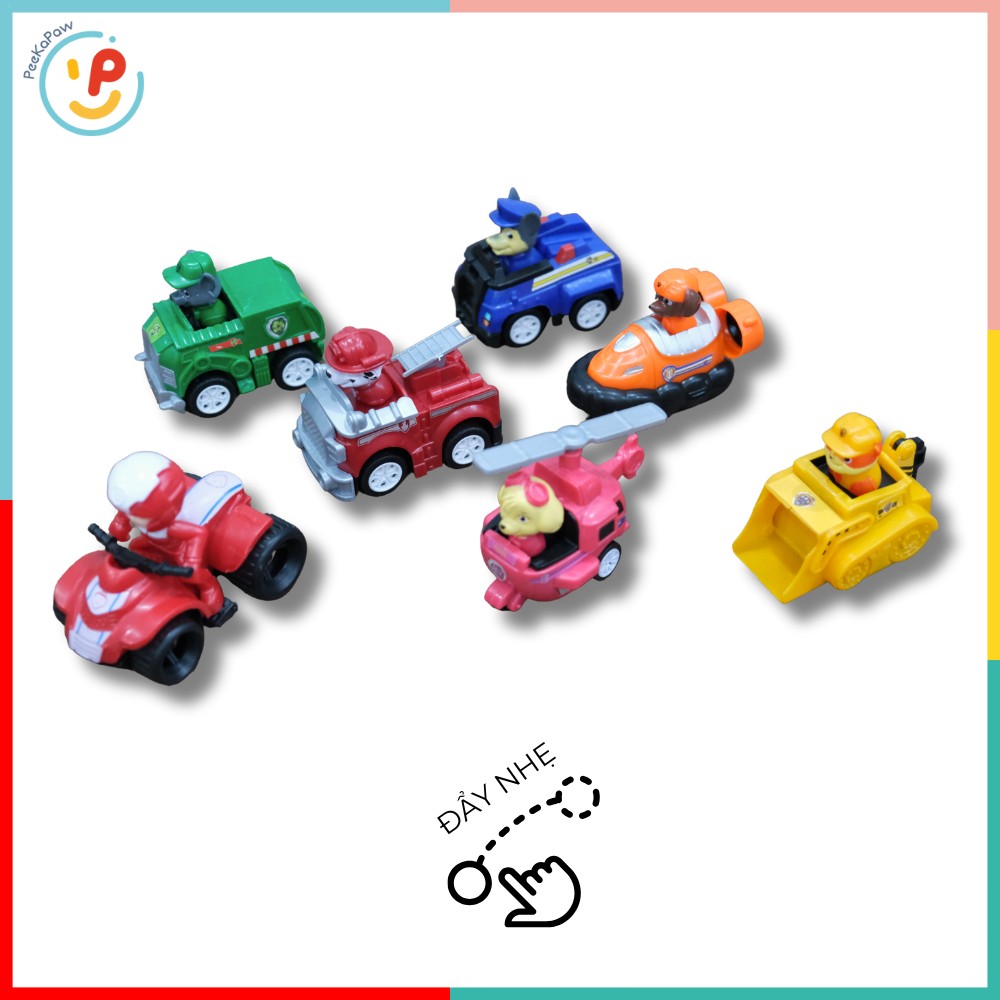 Bộ xe trớn 7 chiếc hoạt hình Biệt đội chó cảnh sát Labrador 777 - PeeKaPaw Toys