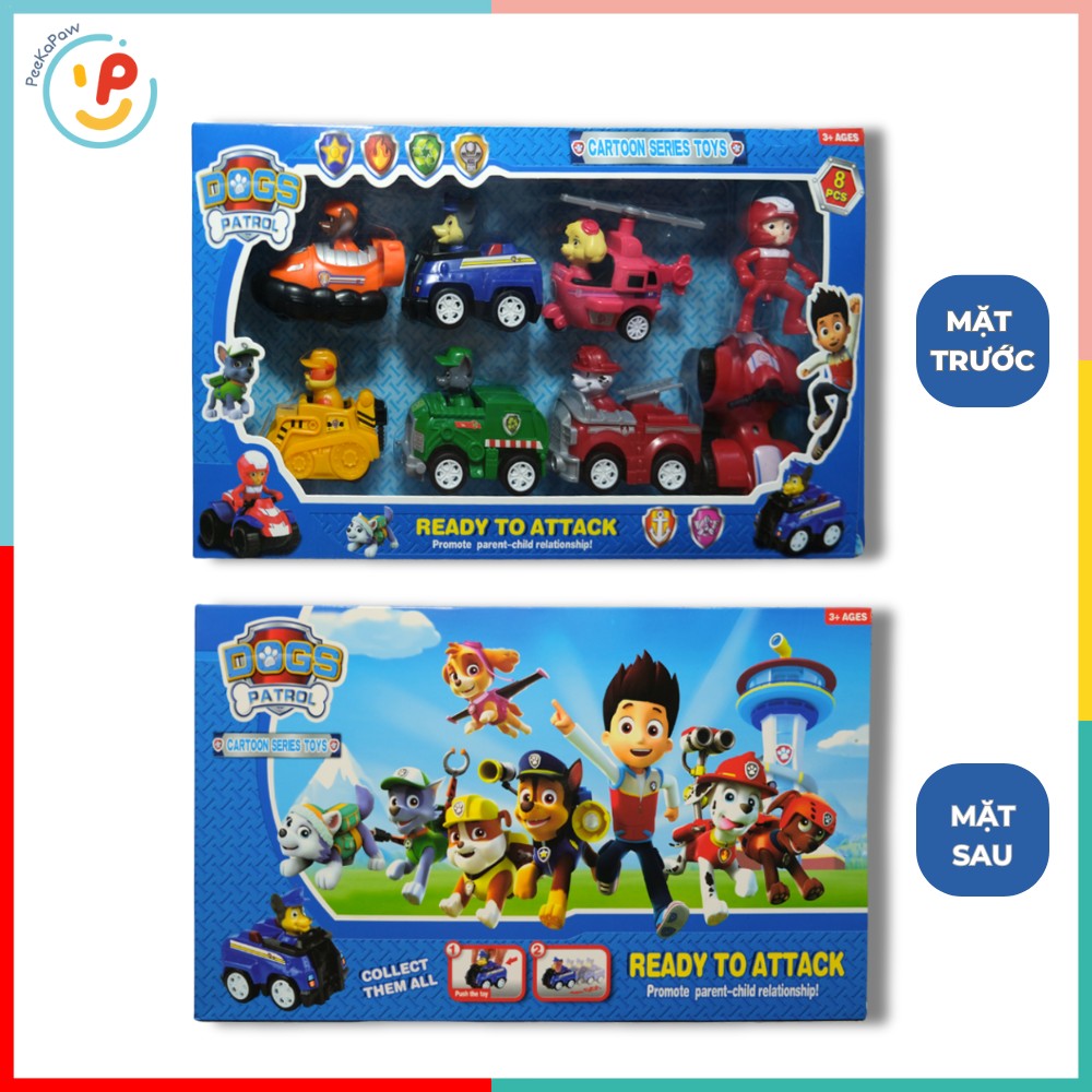 Bộ xe trớn 7 chiếc hoạt hình Biệt đội chó cảnh sát Labrador 777 - PeeKaPaw Toys