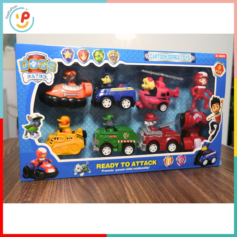 Bộ xe trớn 7 chiếc hoạt hình Biệt đội chó cảnh sát Labrador 777 - PeeKaPaw Toys