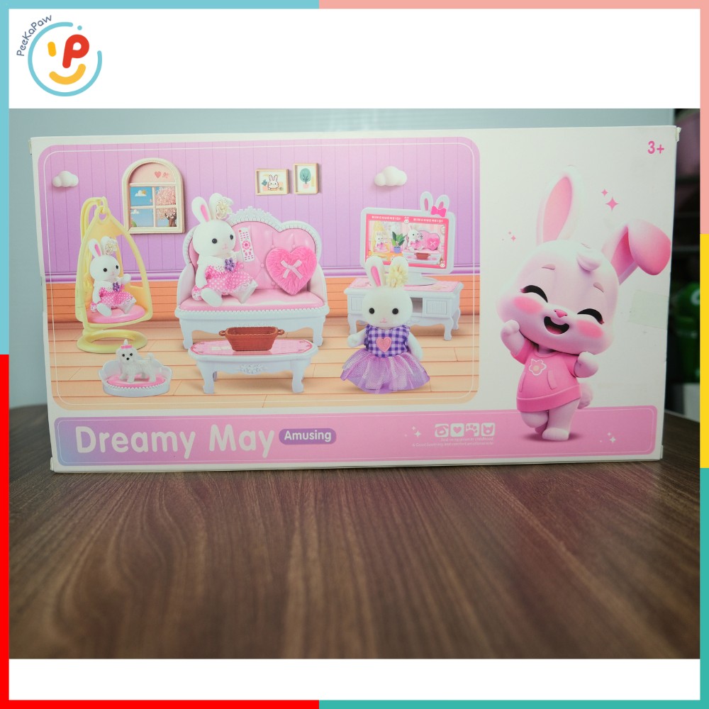 Đồ chơi búp bê nhà thỏ Dreamy 6619 và phụ kiện phòng khách - PeeKaPaw Toys