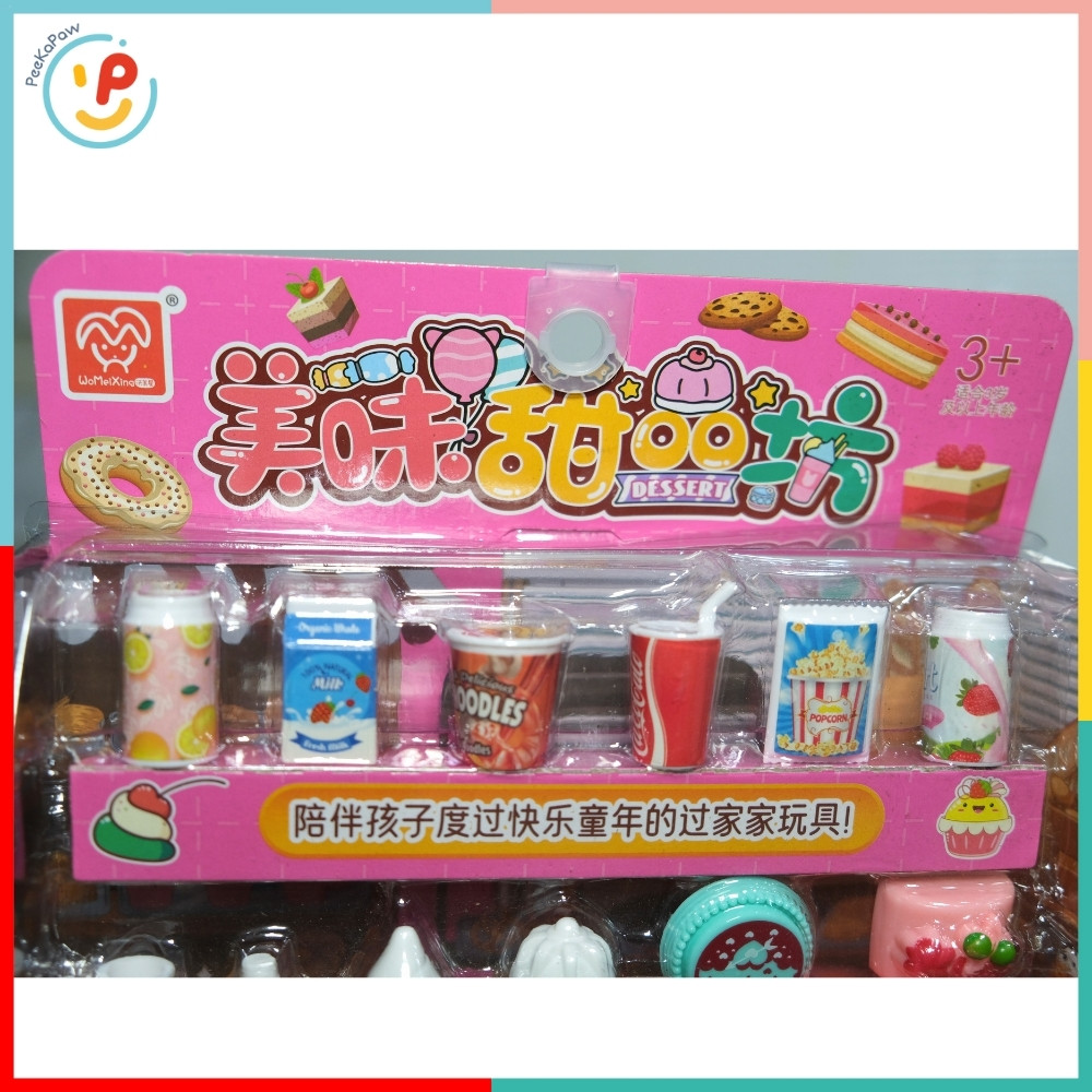 Bộ đồ chơi xe đẩy đồ ăn nhanh 1618-101 kèm phụ kiện siêu thị mini – PeeKaPaw Toys