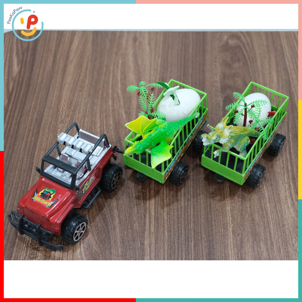 Xe mô hình chở khủng long và trứng khủng long 906-126 - PeeKaPaw Toys