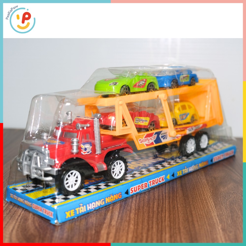 Mô hình xe tải chở ô tô 8305 8301 kèm 4 xe nhỏ chạy trớn – PeeKaPaw Toys