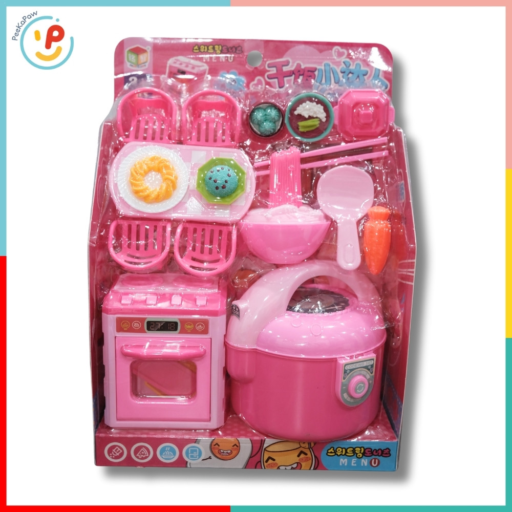 Đồ Chơi Nhà Bếp Mini Có Nồi Cơm Điện, Bếp Gas, Máy sinh tố, Thức Ăn Cho Bé 9962 – Peekapaw Toys