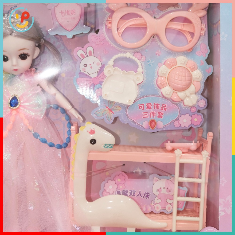 Búp Bê Công Chúa Váy Hồng Kèm Nhiều Phụ Kiện 102-154 – Peekapaw Toys