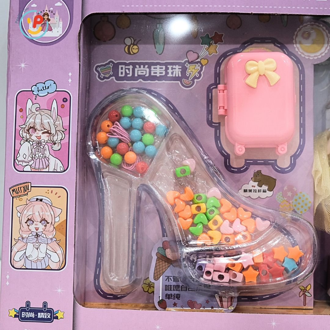 Búp bê thời trang kèm vali và phụ kiện trang điểm váy xinh cho bé gái 678-8 PeeKaPaw Toys