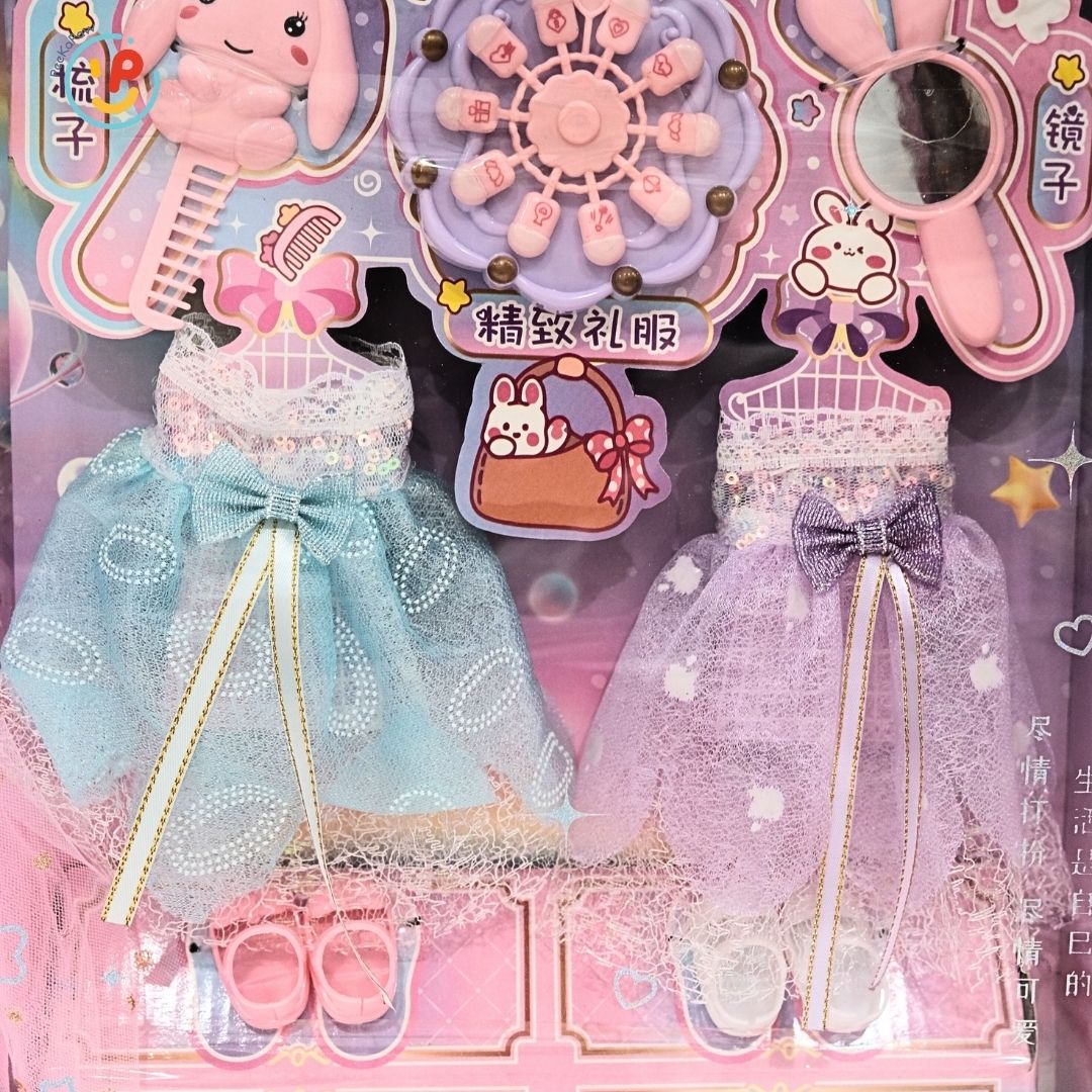 Búp bê thời trang kèm bộ sticker và phụ kiện trang điểm váy xinh cho bé gái 007-125 PeeKaPaw Toys